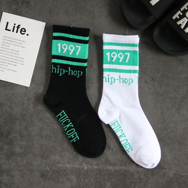 

new men's long cotton trendy long tube men's sports socks trendy brand personalized street stockings cotton socks stockings, Black