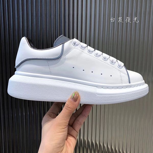 

2019 top luxury дизайнерская обувь женская мужская дрессировщики белая кожа платформы обувь плоские повседневный chaussures налить hommes за, Black