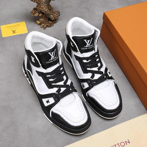 

luxury trainer sneaker boot men 's shoes chaussures pour hommes style lightweight soft shoes sports breathable plus size lace -up men, Black
