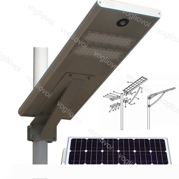 

solar security lights motion sensor street light 20w 30w 50w led waterproof ip65 integrated aluminium for outdoor garden park road dhl