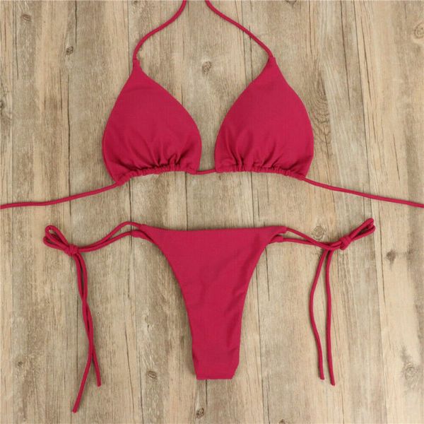 

2pcs women 2020 letter summer chic micro bikini set bra tied side g string thong beach triangle swimsuit bathing swimming suit, White;black