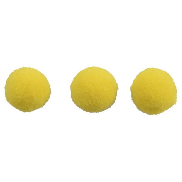 

100 assorted size yellow pom poms shaper trinmmer shirts supplies
