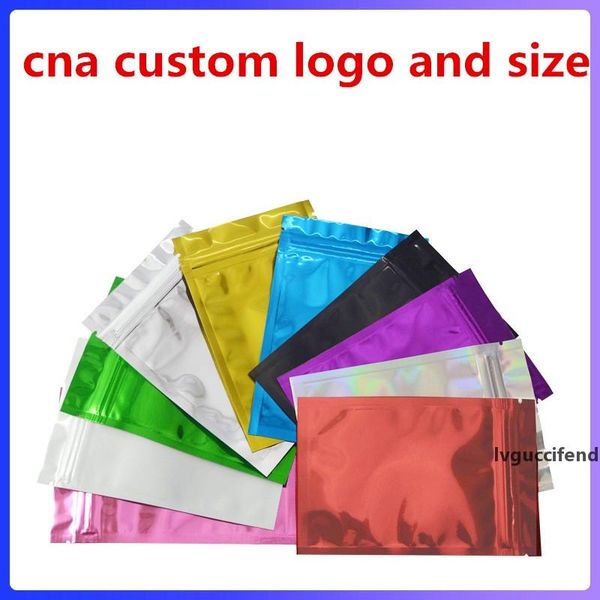 

premium smell proof bag double sided color mylar bags foil flat heat sealable sample packaging bag can custom