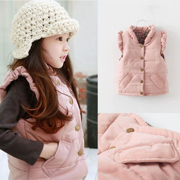 

2019 girls' autumn and winter new korean clothing new vest children's clothing children's padded cotton vest, Camo