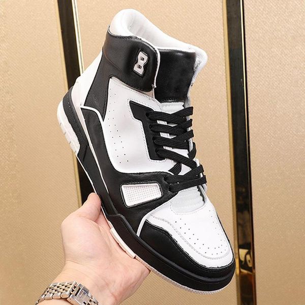 

trainer sneaker mid -men 's shoes fashion brands autumn and winter breathable vintage footwears lace -up plus size men shoes drop, Black