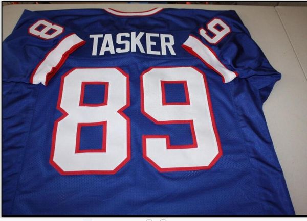

custom men youth women vintage steve tasker #89 sewn stitched afc champion football jersey size s-5xl or custom any name or number jersey, Black