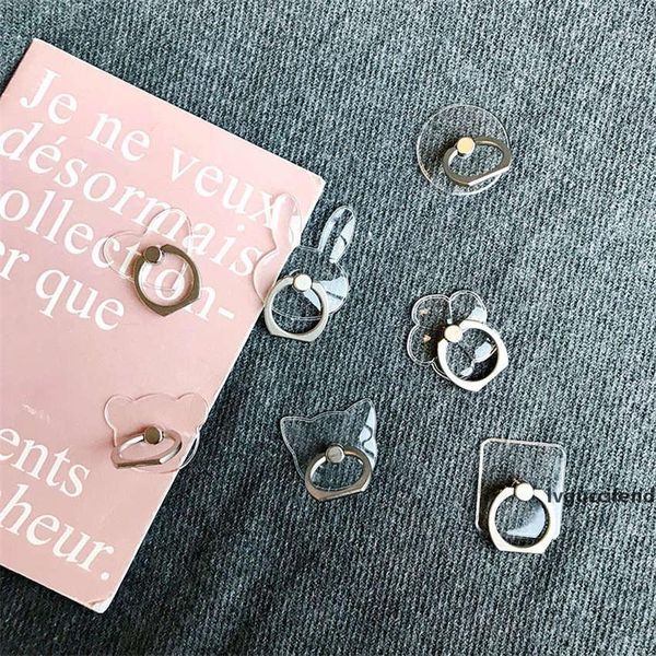 

creative transparent crystal bracket back lazy mobile phone ring bracket