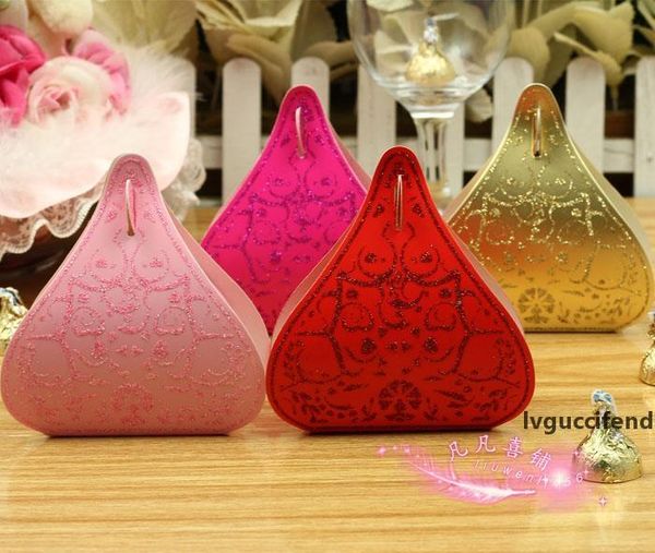 

water droplet shape wedding candy box gift box wedding favor supply 50pcs/lot gold/red/pink/purple/fuchsia