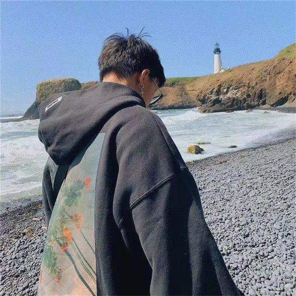 

и америка пейзаж ooded акварель картина маслом tie dye ooded свитер пара oodie плюс бархатный пиджак # 667, Black