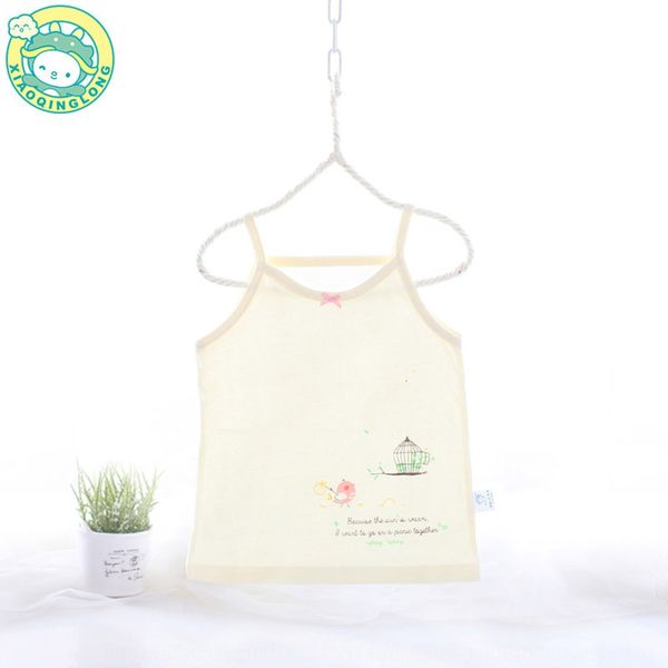 

little underwear blue dragon girl's summer thin camisole cotton girl's base vest underwear children's vest