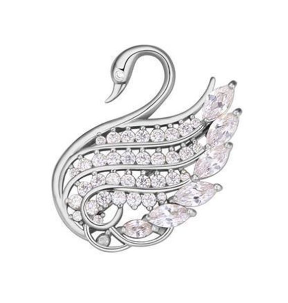 

brooches for women fashion 18k gold plated zircon swan brooch pins jewelry wholesale tb006