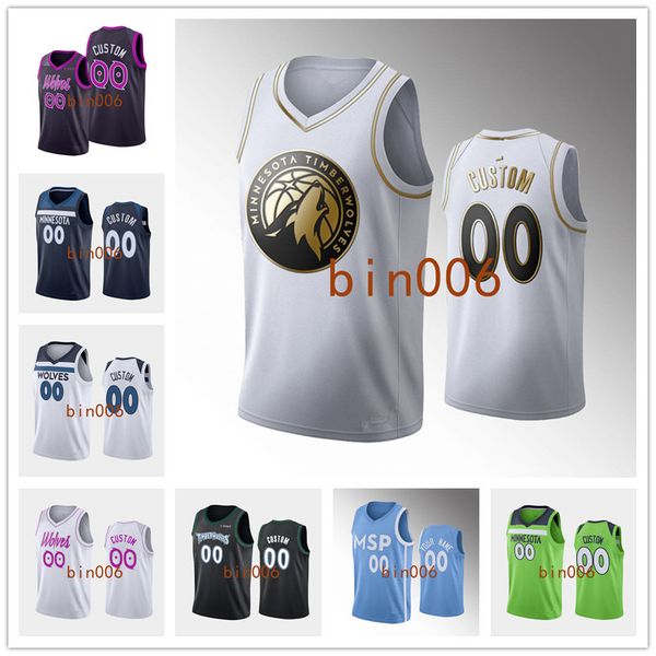 

пользовательский миннесот timberwolves мужчины женщины kid 100% вышивка город nba ассоциация джерси баскетбола заявление icon s-6xl, Black