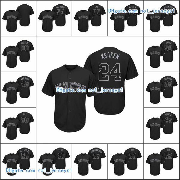 

нью-йорк yankees men # 99 аарон судья baj 26 dj lemahieu 45 люк войт женщина молодежь черных игроков weekend реплика на заказ джерси, Black