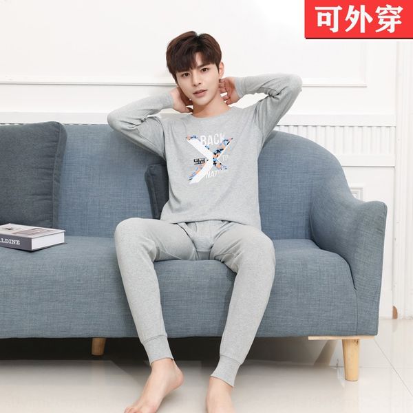 

ip4xz youth set underwear and clothes cotton men's big children's autumn clothes autumn pants high school students 12-18 years old, Black;white