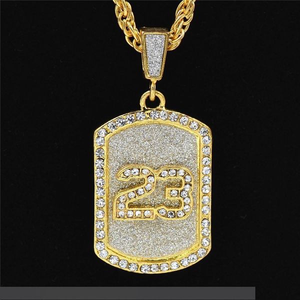 

popular european and american hiphop glitter 23 army brand necklace dog brand rhinestone hip hop pendant personalized jewelry, Silver