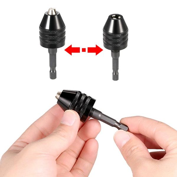 

new 0.6-8mm electric grinder keyless drill chuck with 6.35mm 1/4" hex shank universal drill bit converter screwdriver driver ada
