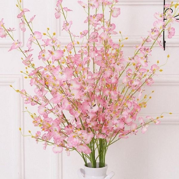 

5 folks artificial buttterfly orchids blossom branch fake silk flower tree wedding home party decor decorative p0.21