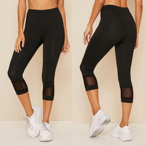 

woman hollow splice tight calf-length yoga pants skin-friendly ventilate cool sweat-drying yoga sports trousers cloth, White;red