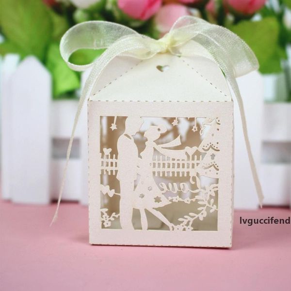 

30 100ps lase cut bride groom wedding sweets candy box guests gift boxes paper packaging baby shower chocolate cookie box