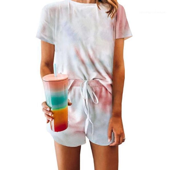 

women's shorts pajamas two-piece cotton comfortable breathable short sleeve and shorts available in multiple colors size s-2xl, Black;red