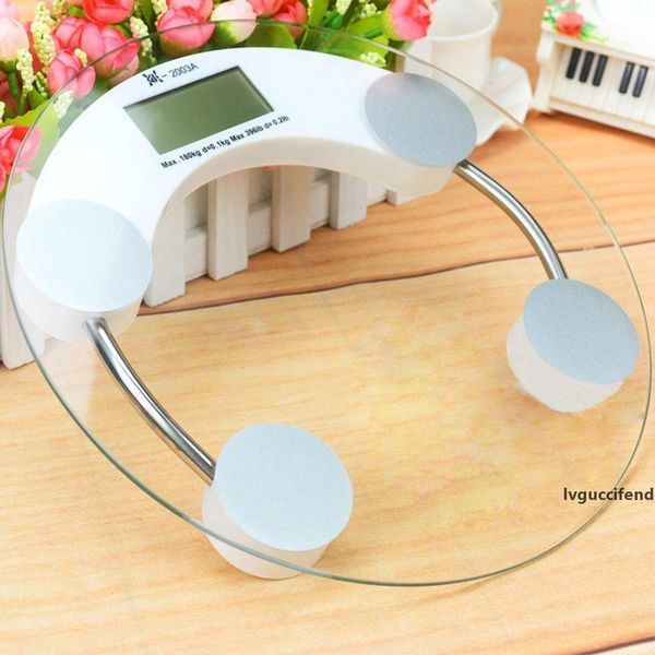 

180kg 5mm/4mm household digital electronic weighing body weight round fitness glass scale selling market trend t200522