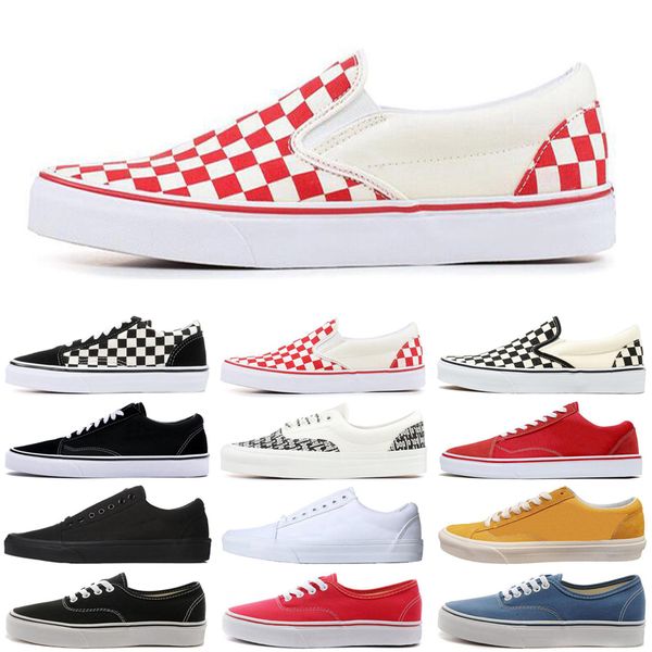 

old skool sneakers classic canvas slip on men women casual shoes white fear of god skate skateboard platform mens trainers