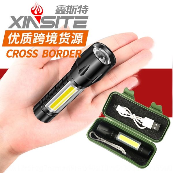 

сильные аккумуляторные cob + xpe двойного назначения usb небольшой телескопический фокусировки вспышки фонарика свет работы