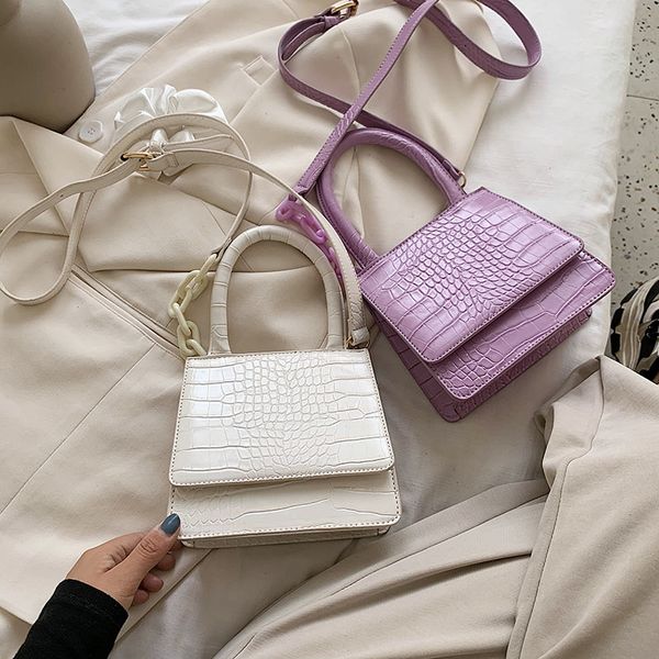 

crocodile pattern mini chain design pu leather crossbody bags for women 2020 fashion shoulder handbags female travel totes