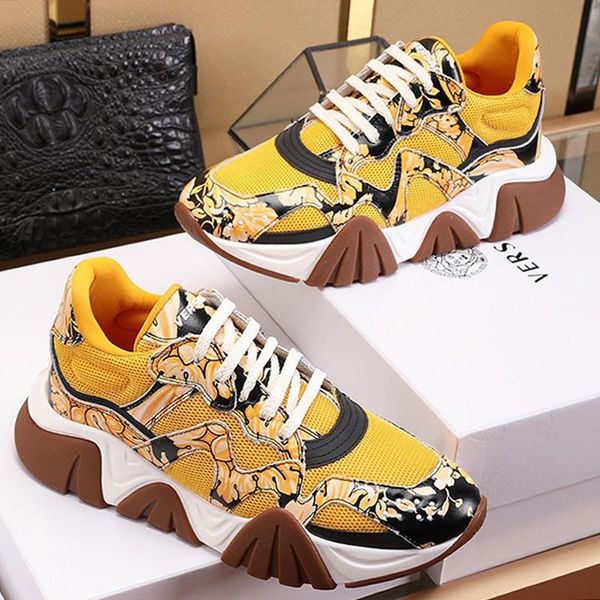 

new arrival mens shoes with origin box fashion design outdoor walking lightweight footwears low lace -up sports men shoes squalo sneaker, Black
