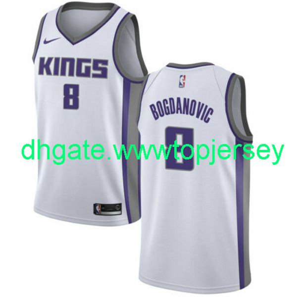 

bogdan bogdanovic #8 men's player jersey new nkvest stitched basketball jerseys, Gray