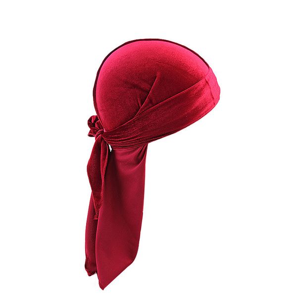 

new fashion winter velvet solid color bandana turban pirate caps biker headwear outdoor sports hat ing