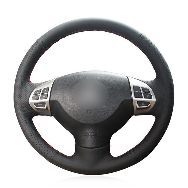 

for mitsubishi lancer ex hand-sewn steering wheel cover black artificial leather
