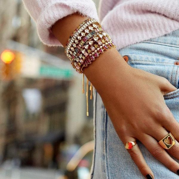 

miwens crystal trendy multilayer adjustable charm bracelets women wholesale handmade jewelry dropshipping ins party gift a270, Golden;silver
