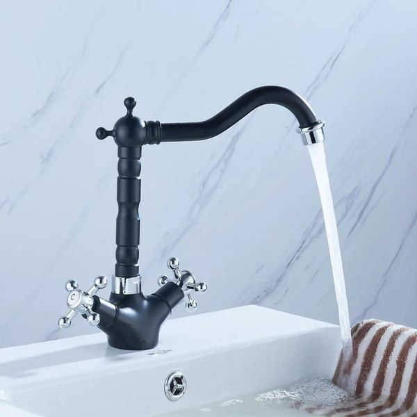 

brass kitchen sink faucet bathroom basin & cold water mixer tap double handle