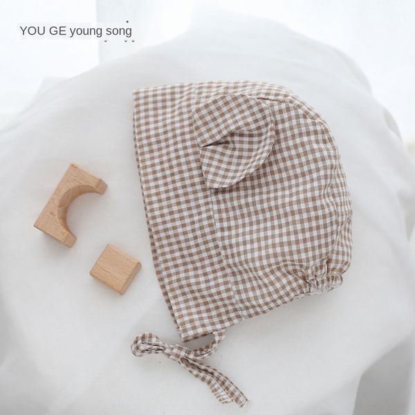 

youge autumn male and female baby plaid youge autumn fashion infant outing sun hat western style thin children's hat fashion, Yellow