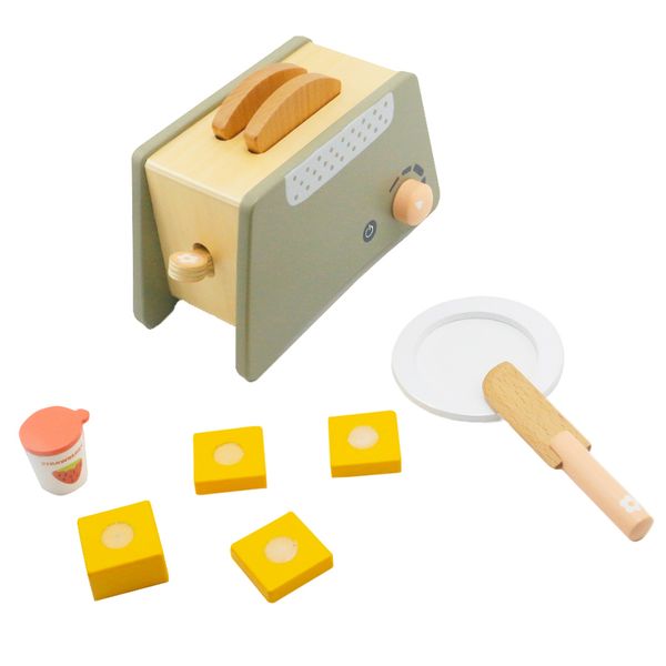 

wooden baby toys toaster for kids and children kitchens and play food pretend play and dress-up