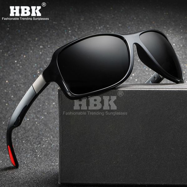 

hbk sports windproof polarized sunglasses men women rectangle biking driving fishing points male ultralgiht uv400 moda masculina, White;black