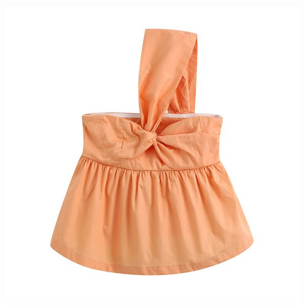 

women sweet skew collar bow tid blouses fashion sleeveless ruffled female shirts blusas streetwear ladies shirt, White