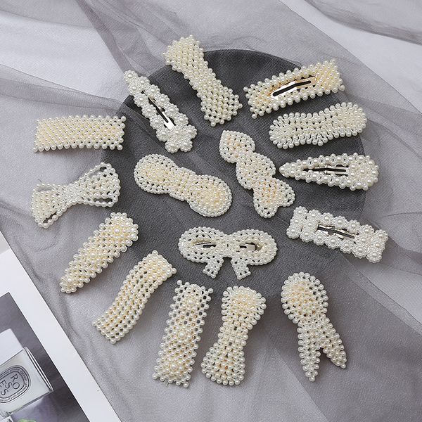

pearl hairpins girl pearl bowknot hair clips baby barrettes big kids pearl barrettes hair accessories cca12342 120pcs, Slivery;white