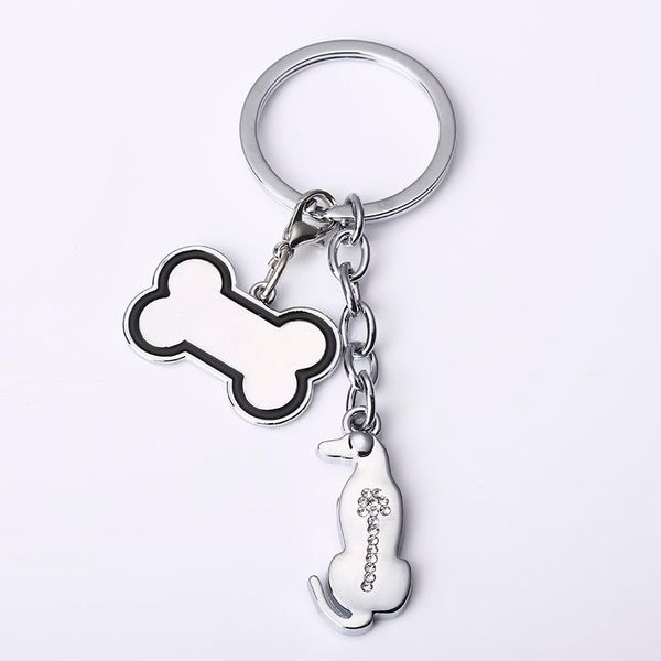 

новое прибытие cute цепи лабрадор ретривер keychains кость подвеска key собак мода классические кольца для ключей держатель diy металла брел, Silver