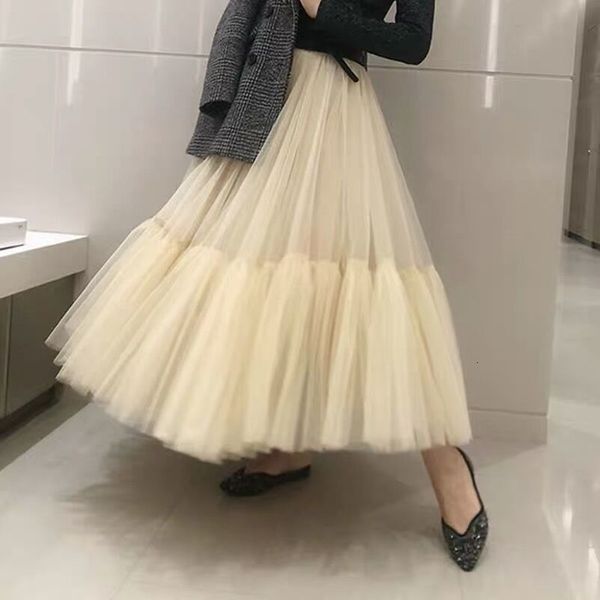 

wholesale 4 layers 90cm womens fashion skirt tulle skirt mesh tutu skirt bride party summer skirts drop shipping, Black