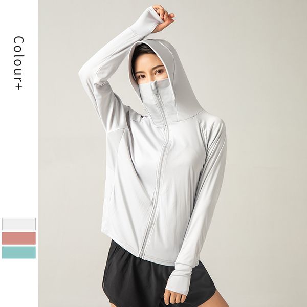 

2020 sun protection jacket women's sportswear pure gym fitness women yoga shirts outdoor long sleeve sweatshirts comfortable, White;red