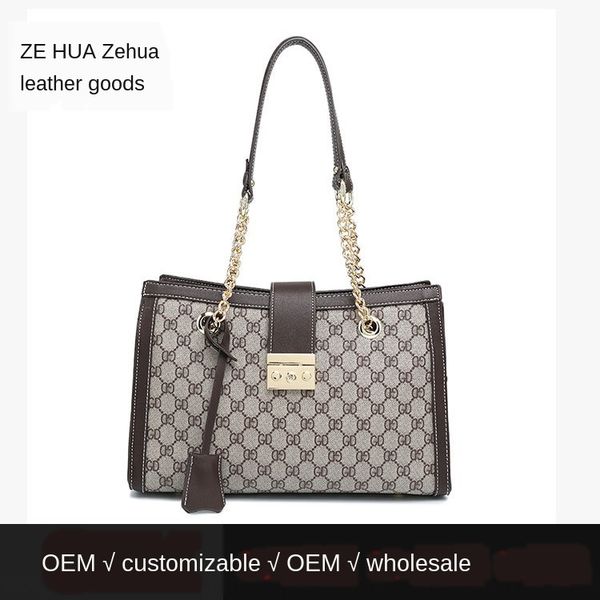 

fashion chain 2020 new fashion versatile women's single shoulder large capacity simple hand handbag atmospheric hand bag