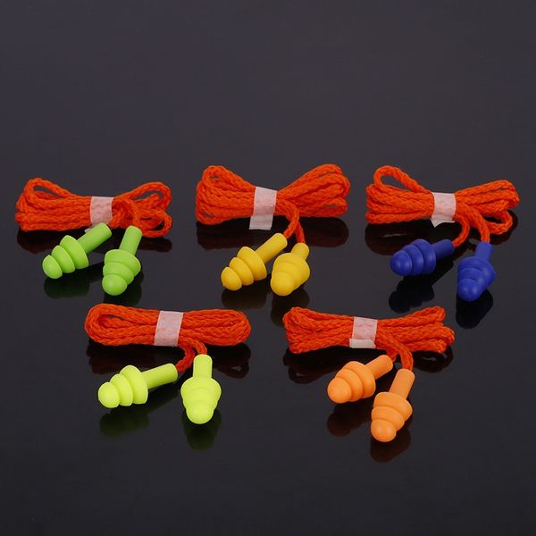 

cxxpn anti-noise silicone plug with rope elastic noise-reduction hing protective anti-noise silicone earplug with rope elastic protection pr