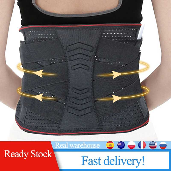 

waist support sports fitness press weightlifting squat belt fixed spring sedentary office, Black;gray