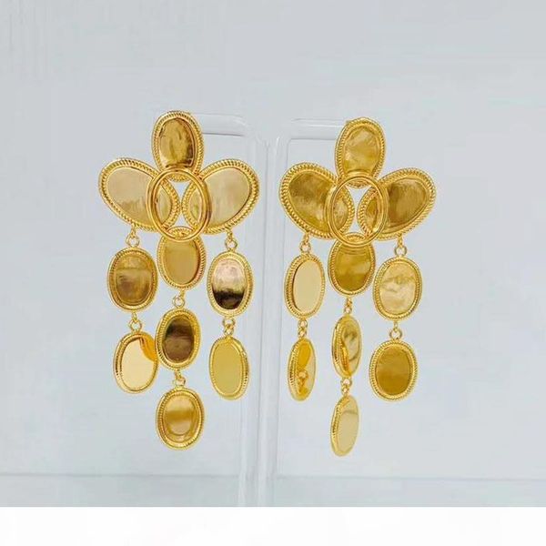 

unique fashion women earrings for party wedding yellow gold plated long tassels earring for girls women nice gift, Golden;silver