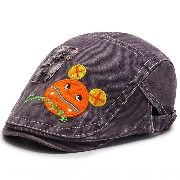 

autumn new children's beret cartoon printed cute beret cowboy hat cowboy hat, Blue;gray