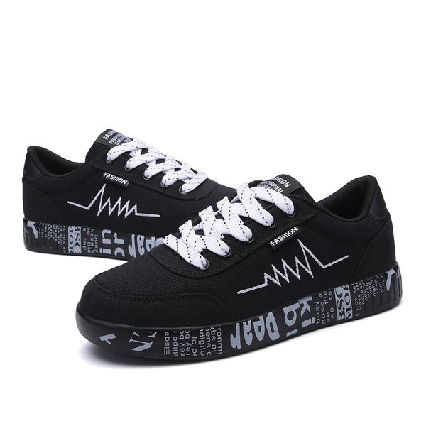 

tydz 2020 fashion women vulcanized sneakers ladies lace-up casual breathable walking canvas shoes graffiti flat mx200801, Black