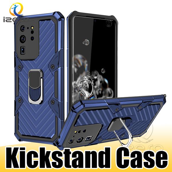 

for samsung note 20 plus s20 ultra a11 a01 huawei p40 lite y9s hybrid armor ring holder case shockprook anti-fall phone cover izeso