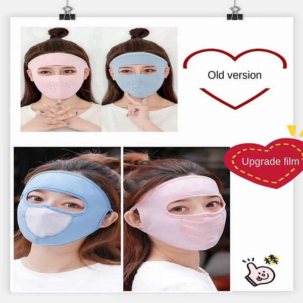 

breathable hole facial sunscreen riding ice silk full face mask breathable net upgrade mask